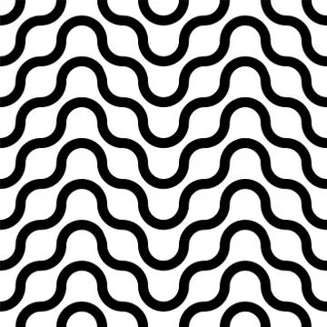 Seamless striped wavy pattern. Vector simple endless background. Creative Stock Illustration