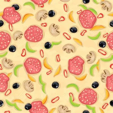 Seamless stuffed pizza Ilustración de archivo