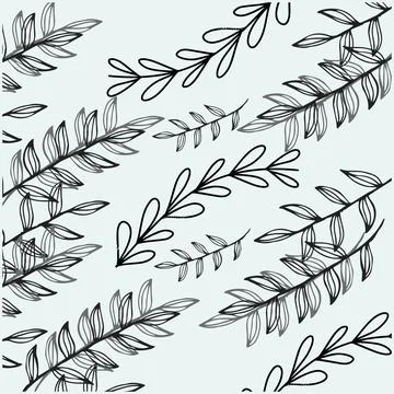 Seamless stylish leaves pattern vector background Stock Illustration