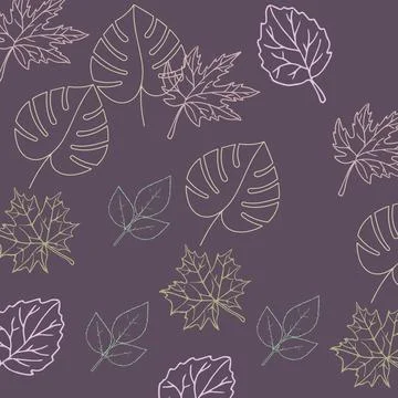 Seamless stylish leaves pattern vector background Stock Illustration