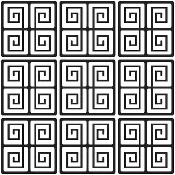 Seamless stylish texture with ancient style, square theme Illustrazione stock