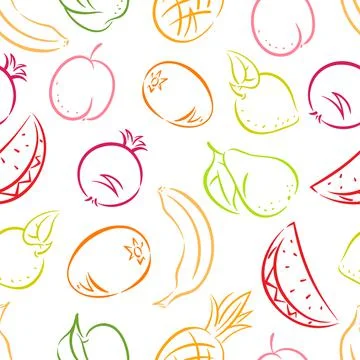 Seamless stylized fruit Stock Illustration
