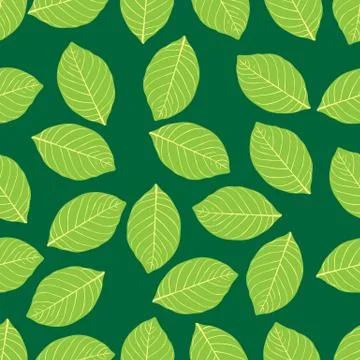 Seamless stylized leaf pattern background Stock Illustration