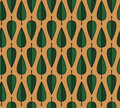 Seamless stylized leaf pattern Stock Illustration