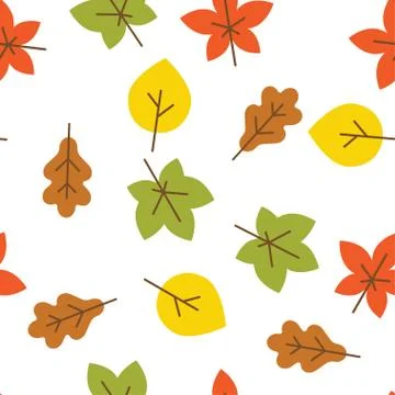 Seamless stylized leaf pattern. Illustrazione stock