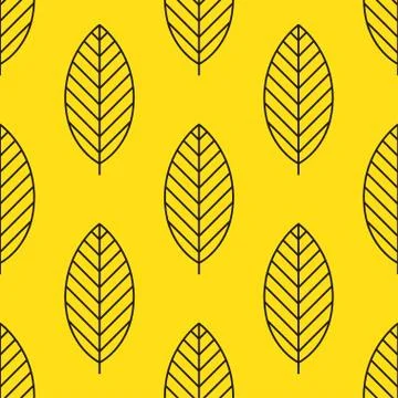 Seamless stylized leaf pattern. 스톡 일러스트