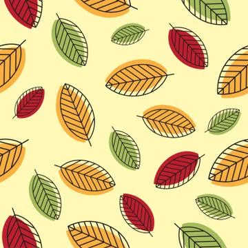 Seamless stylized leaf pattern. Illustrazione stock