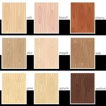 Seamless stylized veneers of different types Stock Illustration