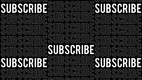 Seamless Subscribe. Scrolling Title Animation on Black Background Stock Footage 220564957