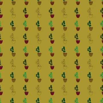 Seamless succulent flower texture pattern for textile printing, wallpaper Stock Illustration