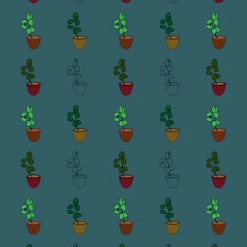 Seamless succulent flower texture pattern for textile printing, wallpaper Stock Illustration