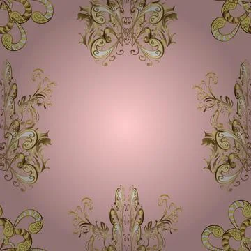 Seamless. Suitable for fabric, paper, packaging. Vector pattern on beige, neutra Illustrazione stock