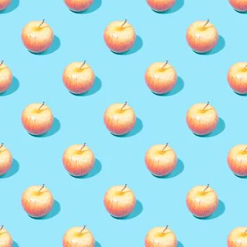 Seamless summer background with apples Stock Photos