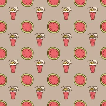Seamless summer background. Hand drawn pattern Stock Illustration