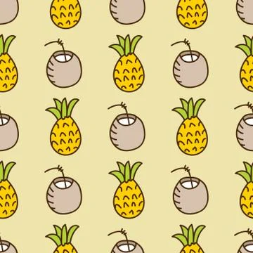 Seamless summer background. Hand drawn pattern Stock Illustration
