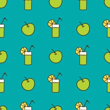 Seamless summer background. Hand drawn pattern Stock Illustration
