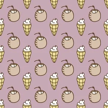Seamless summer background. Hand drawn pattern Stock Illustration