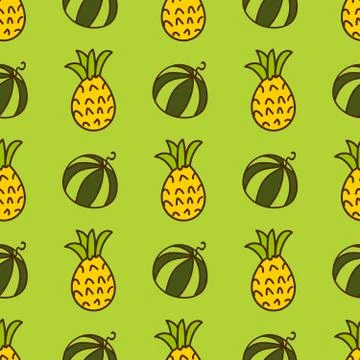 Seamless summer background. Hand drawn pattern Stock Illustration