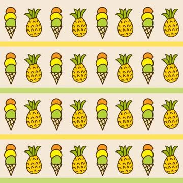 Seamless summer background. Hand drawn pattern Illustrazione stock