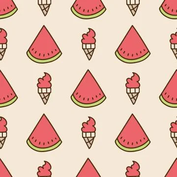 Seamless summer background. Hand drawn pattern Stock Illustration