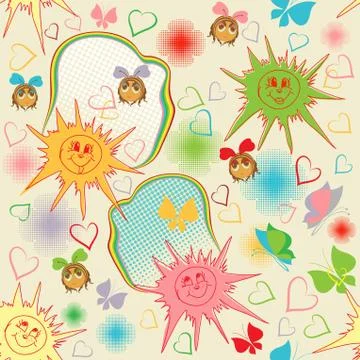 Seamless summer background Stock Illustration