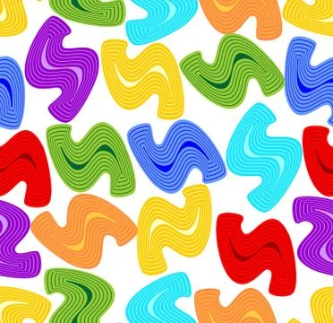 Seamless summer background with objects in rainbow colors Stock Illustration