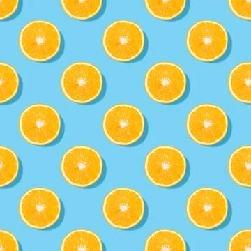 Seamless summer background with oranges Stock Photos
