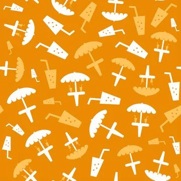 Seamless summer beach pattern. Hello Summer, holiday concept. Pop art. Illustrazione stock