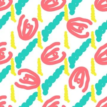 Seamless summer color pattern of abstract shapes Stock-Illustration