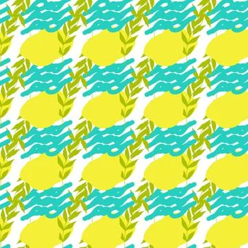 Seamless summer color pattern of abstract shapes Illustrazione stock