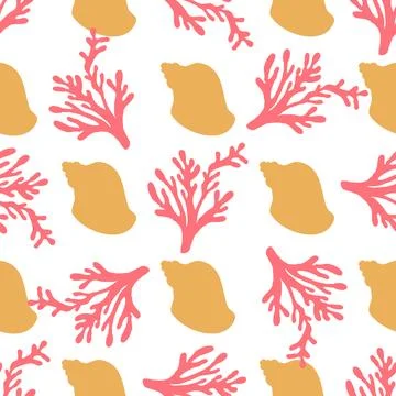 Seamless summer color pattern of abstract shapes 库存插图