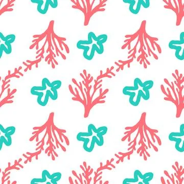 Seamless summer color pattern of abstract shapes Stock Illustration