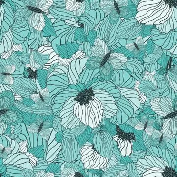 Seamless Summer Floral Pattern Stock Illustration