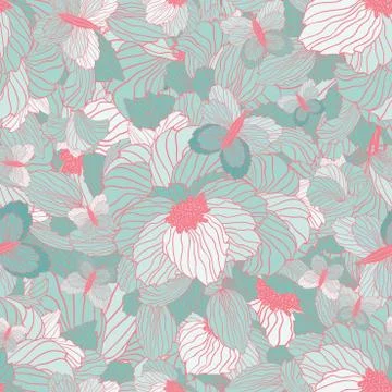 Seamless Summer Floral Pattern Illustrazione stock