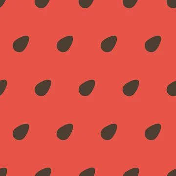 Seamless summer food pattern with watermelon seeds. Sunny vector wallpaper te Stock Illustration