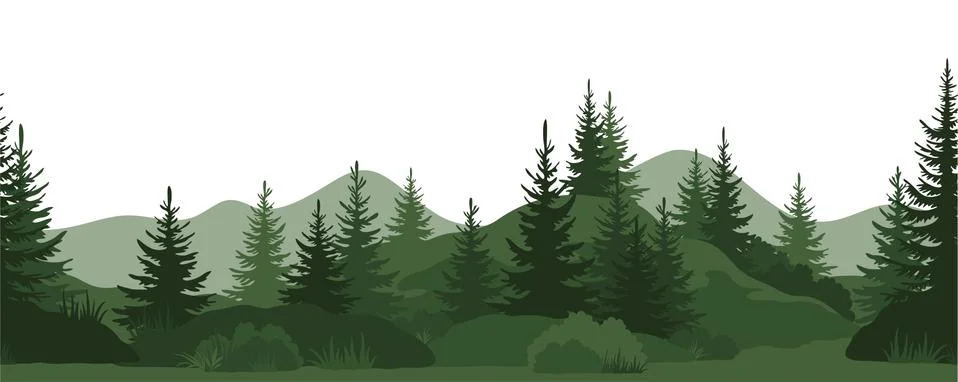 Seamless, Summer Forest Stock Illustration