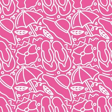 Seamless summer pattern with beach elements Illustrazione stock