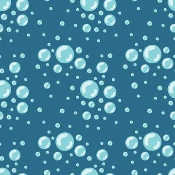 Seamless summer pattern of bubbles under water. Vector sea illustration for c イラスト素材