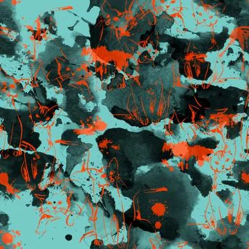 Seamless summer pattern with cat. Template for poster, textile, wrapping pape Stock Illustration