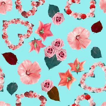 Seamless summer pattern with different colors. Square cropping Fotos de archivo