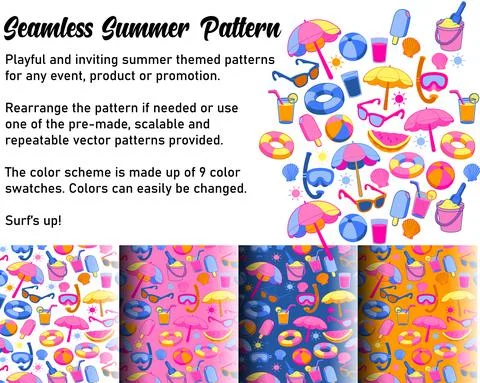 Seamless Summer Pattern Stock Illustration