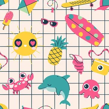 Seamless summer pattern Stock Illustration