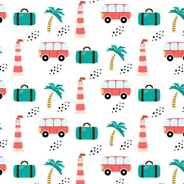 Seamless summer pattern. Stock Illustration