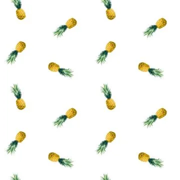 Seamless summer pattern with pineapples. Vector illustration, botanical 库存插图