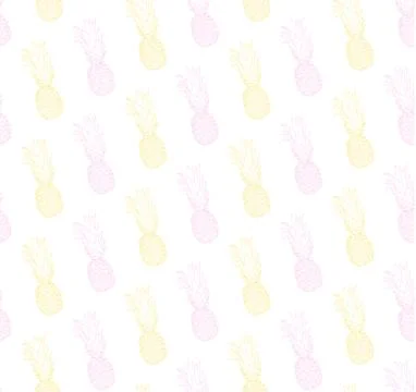 Seamless summer pattern with pineapples. Vector illustration, botanical Stock Illustration