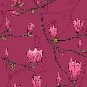 Seamless summer pattern pink Stock Illustration