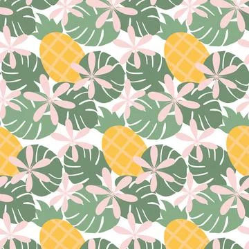Seamless summer pattern trendy shades with hand drawn summer elements. 스톡 일러스트