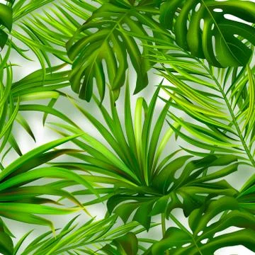 Seamless summer pattern with tropical plants.Modern abstract design for paper Illustrazione stock