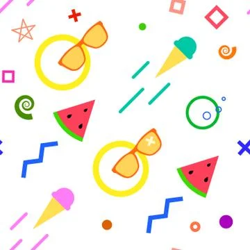 Seamless summer pattern white Stock Illustration