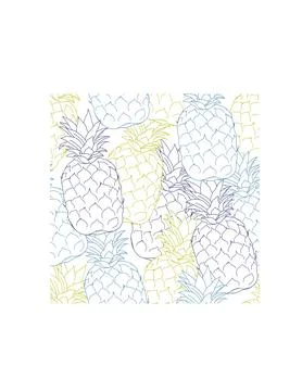 Seamless summer pineapple fruit pattern design. Repeatable endless pattern te Stockillustratie